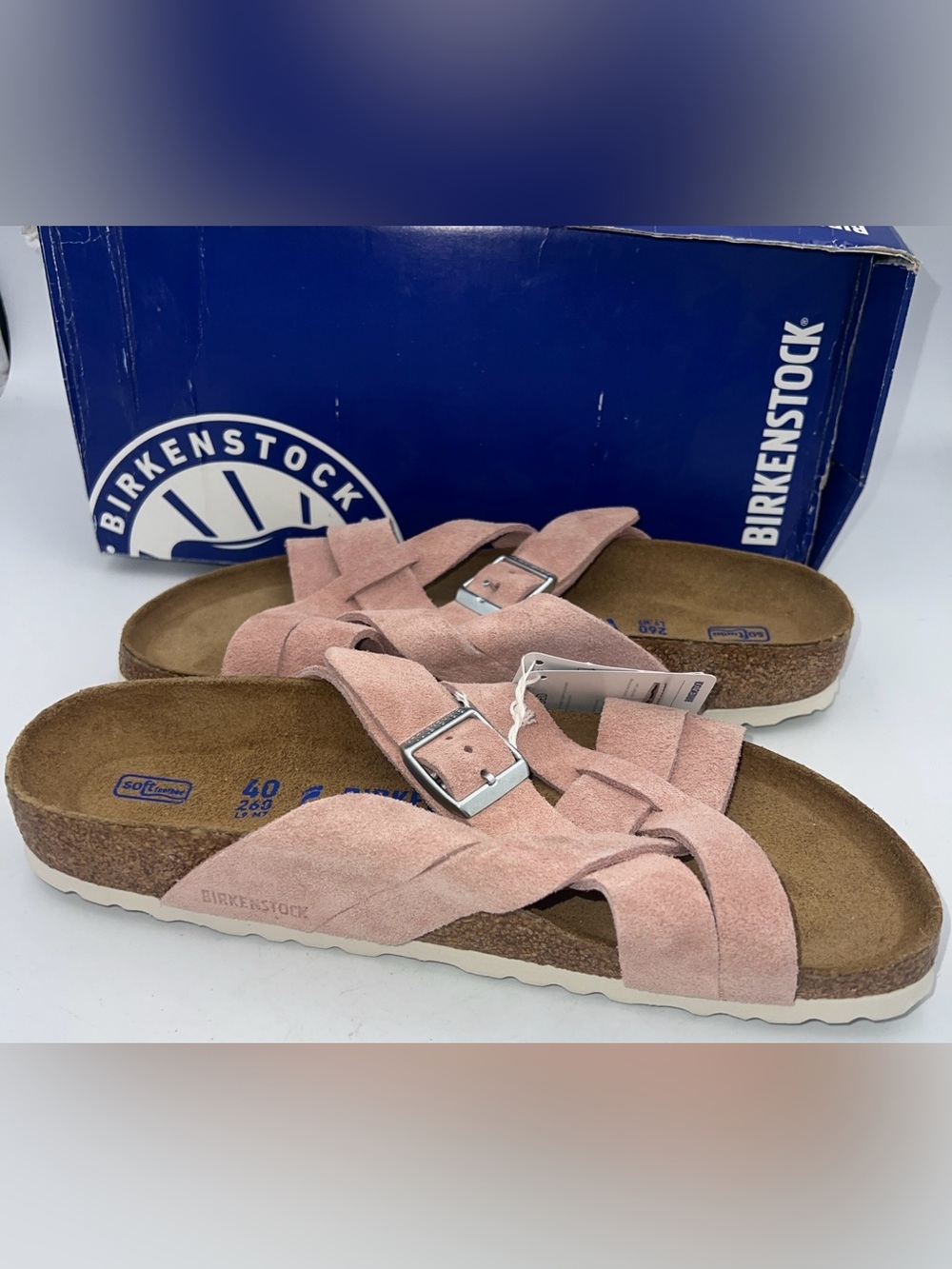 Birkenstock Lugano Suede Pink Clay Sandals EU40 Women US 9-9.5 Narrow/Reg NEW - Picture 10 of 13